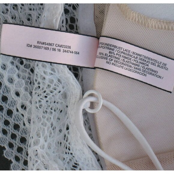 Victoria's Secret Bralette Under Bust Lace Cups Lightweight White Size Medium - Picture 3 of 7